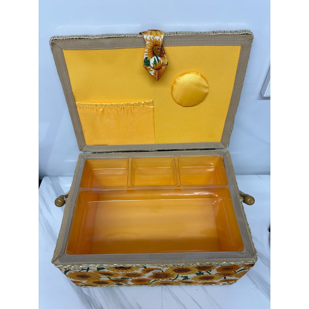 Singer Large Sew 'n Stow Sunflower Print Sewing Basket Box NWT 11" x 6.5" x 8" - Picture 11 of 15